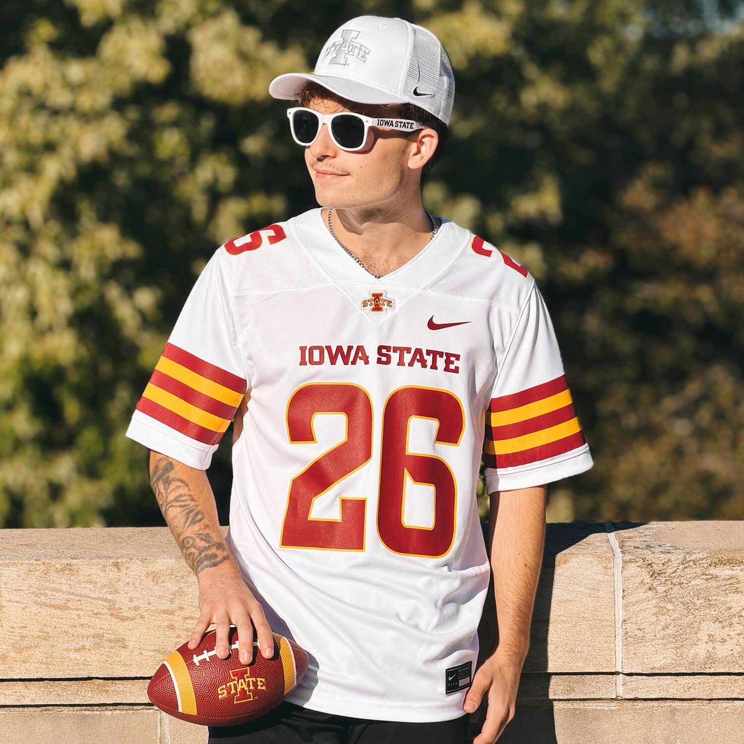 A Cyclone wearing thr 2026 Nike White Team Replica Jersey